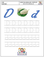 d harfi çizgi çalışması